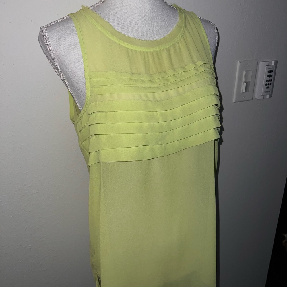 Lime Green Pleated Tank